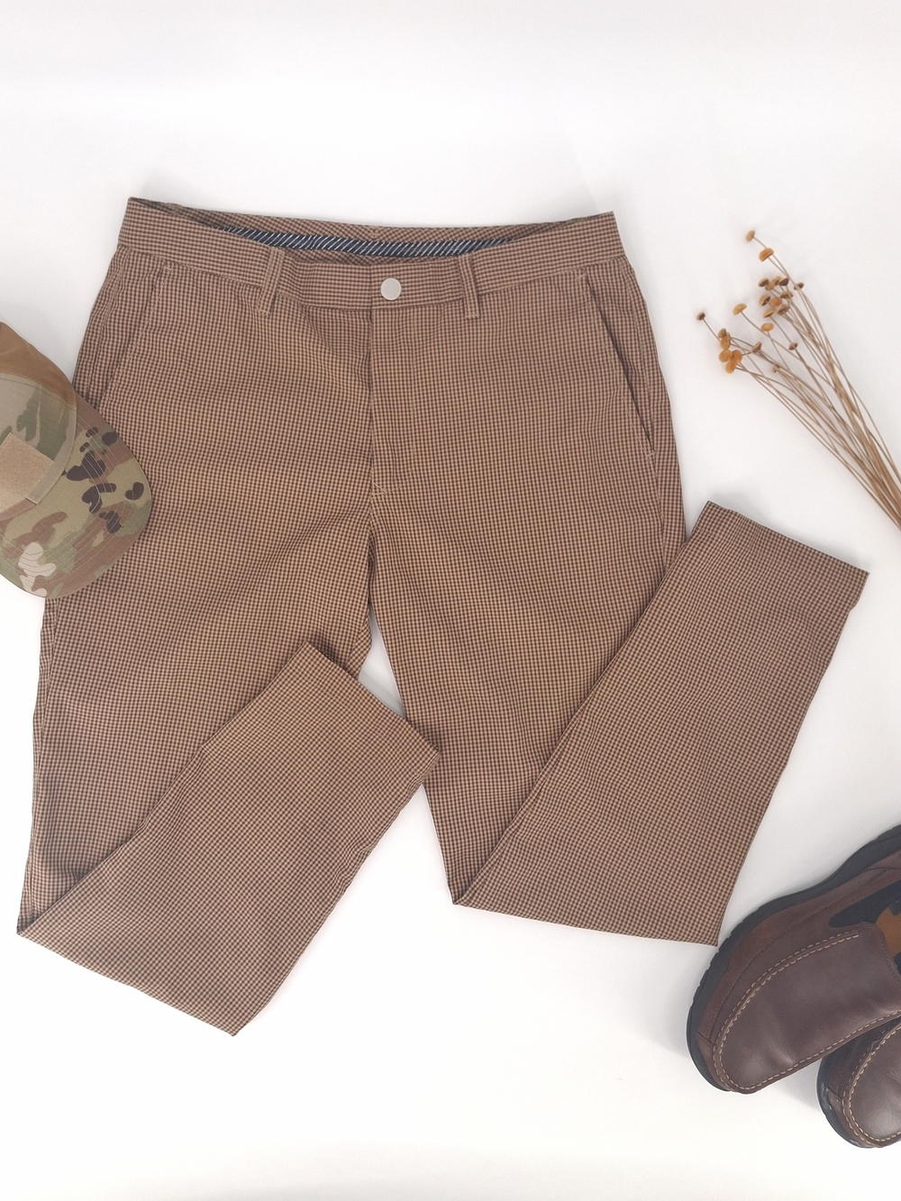 ✨Bonobos Golf Highland Pants Slim Fit 34/30 Brown Houndstooth Men's Pants✨